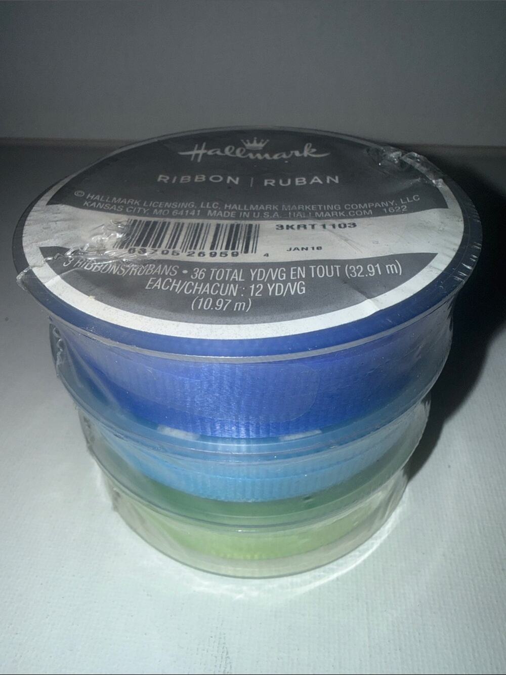 Hallmark Ribbon Stack in Blue, Light Blue and Green